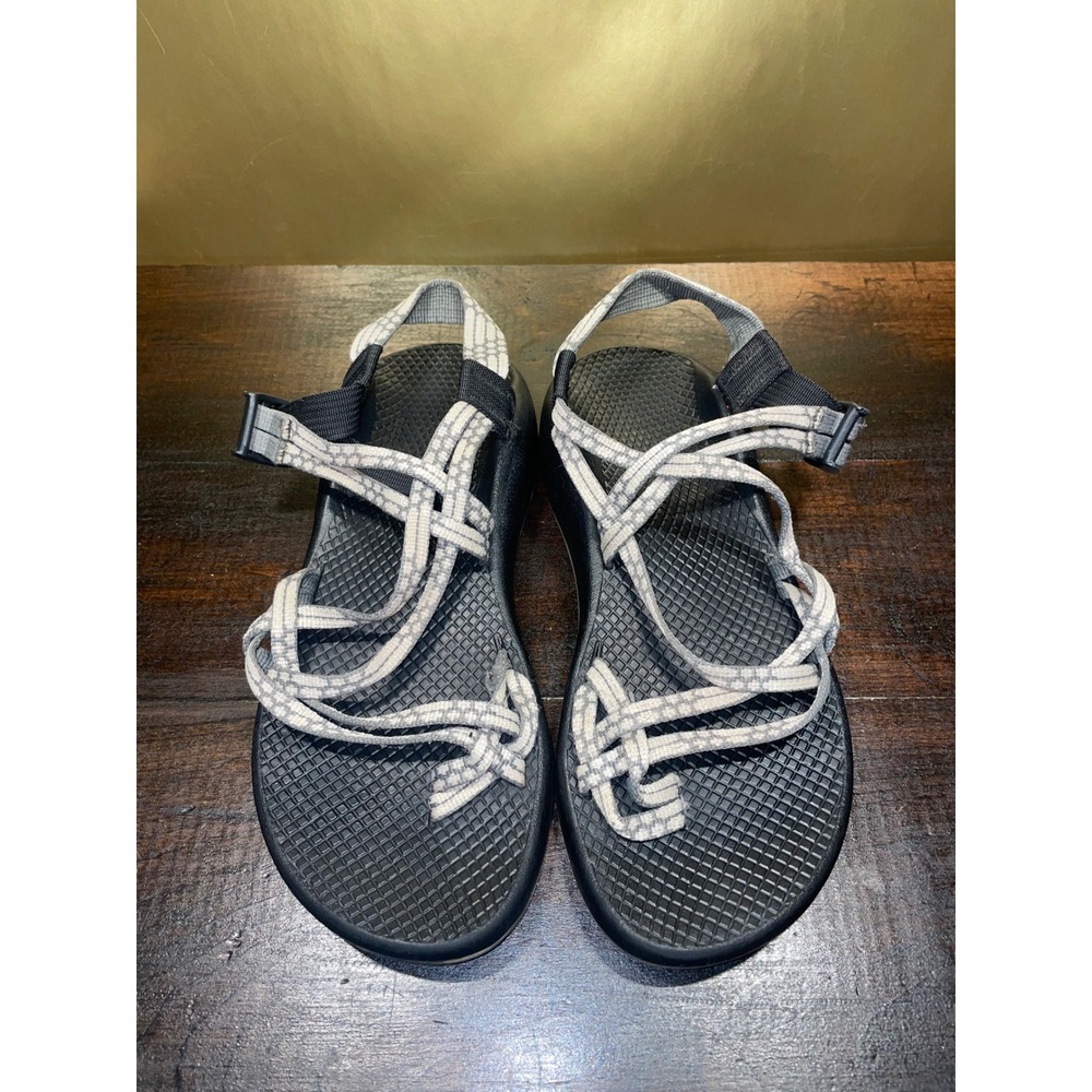 Chaco Z Cloud Yampa Sandals Gray Black Strappy Vibram Light‎ Beam Sz 8 W